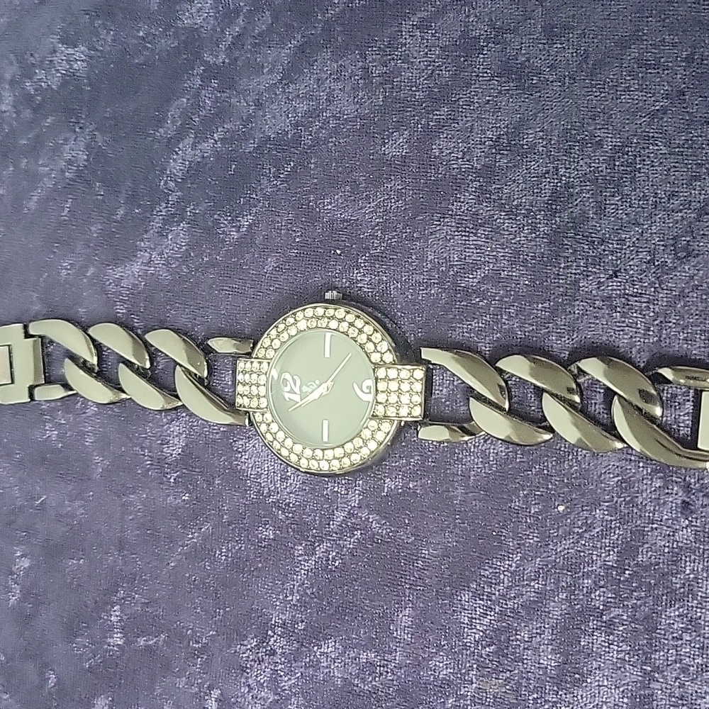 Premier Designs Jewelry Caviar Rhinestone Link Watch Fine Jewelry Charcoal
